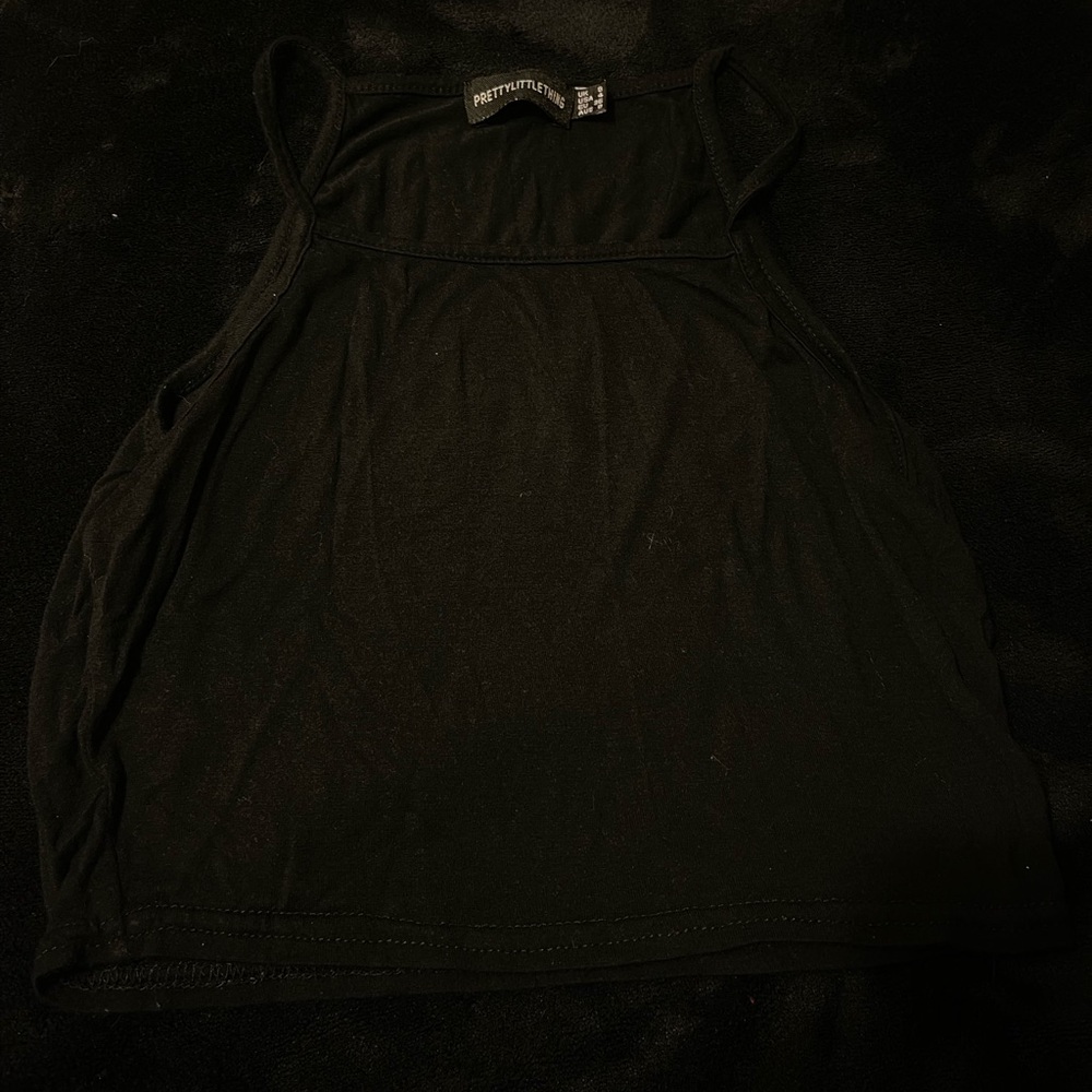 Black strappy crop top